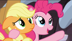 Size: 1920x1080 | Tagged: safe, screencap, applejack, pinkie pie, earth pony, pony, hearthbreakers, x x everywhere