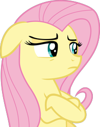 Size: 6176x7888 | Tagged: safe, artist:pink1ejack, fluttershy, pegasus, pony, 28 pranks later, absurd resolution, crossed hooves, cute, peeved, shyabetes, simple background, solo, that was fast, transparent background, vector