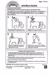 Size: 1797x2804 | Tagged: safe, headless horse, pony, g1, battery, diagram, headless, instructions, modular, monochrome, official, screwdriver, sweet talkin' ponies, this kills the crab, toy