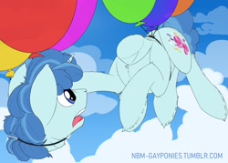 Size: 1280x916 | Tagged: safe, artist:uliovka, party favor, pony, unicorn, balloon, fetish, flying, headless, male, modular, not salmon, screaming, solo, stallion, tail, wat, what has magic done