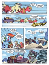 Size: 768x1024 | Tagged: safe, artist:tonyfleecs, derpibooru import, idw, big macintosh, rainbow dash, pegasus, pony, spoiler:comic, spoiler:comic88, doctor sacks roamer, lumpy (cloud gremlin), preview, silver streak (character)