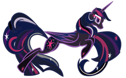 Size: 1280x800 | Tagged: safe, artist:asjalenkin, derpibooru import, twilight sparkle, twilight sparkle (alicorn), alicorn, pony, female, fulfilled cutie mark, mare, nightmare twilight, solo