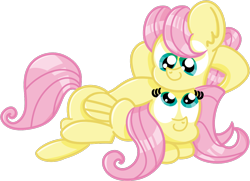 Size: 1186x861 | Tagged: safe, artist:pastelhorses, butterscotch, fluttershy, pegasus, pony, eye contact, female, flutterscotch, male, rule 63, self ponidox, selfcest, shipping, straight