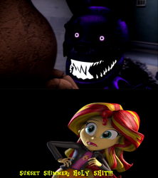 Size: 1920x2160 | Tagged: safe, sunset shimmer, equestria girls, 3d, animatronic, five nights at freddy's, meme, nightmare fuel, purple eyes, shadow bonnie, sharp teeth, source filmmaker, teeth, the special strike, the special strike rebellion, thehottest dog, vulgar