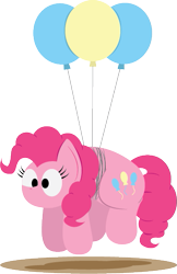 Size: 345x532 | Tagged: safe, artist:bobthedalek, pinkie pie, earth pony, pony, balloon, floating, simple background, solo, then watch her balloons lift her up to the sky, transparent background, vector