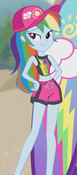 Size: 283x638 | Tagged: safe, derpibooru import, screencap, rainbow dash, better together, blue crushed, equestria girls, belly button, clothes, legs, surfboard, swimsuit