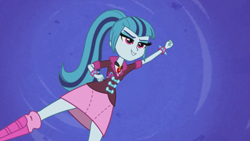 Size: 1366x768 | Tagged: safe, screencap, sonata dusk, equestria girls, rainbow rocks, female, gem, siren gem, solo