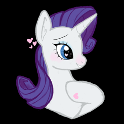 Size: 2000x2000 | Tagged: safe, artist:rarishy, rarity, pony, unicorn, black background, blushing, bust, female, heart, heart eyes, portrait, simple background, smiling, solo, wingding eyes