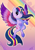 Size: 877x1240 | Tagged: safe, artist:c-puff, derpibooru import, twilight sparkle, twilight sparkle (alicorn), alicorn, pony, female, mare, rainbow power, solo