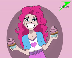 Size: 3497x2791 | Tagged: safe, artist:joizer, pinkie pie, equestria girls, cupcake, food, solo