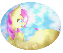 Size: 4893x4092 | Tagged: safe, artist:illustrativeauthor, fluttershy, butterfly, pegasus, pony, absurd resolution, spread wings