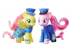 Size: 1600x1138 | Tagged: safe, fluttershy, pinkie pie, earth pony, pegasus, pony, admiral fairy flight, ancient wonderbolts uniform, brushable, general flash, toy