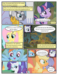 Size: 612x792 | Tagged: safe, artist:newbiespud, derpibooru import, edit, edited screencap, screencap, applejack, fluttershy, rainbow dash, rarity, twilight sparkle, unicorn twilight, zecora, earth pony, pegasus, pony, unicorn, zebra, comic:friendship is dragons, bridle gossip, comic, dialogue, ear piercing, earring, female, freckles, hat, jewelry, mare, piercing, screencap comic, spread wings, wide eyes, wings, zecora's hut