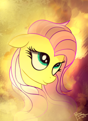 Size: 1550x2144 | Tagged: safe, artist:pedrohander, fluttershy, pegasus, pony, bust, portrait, solo