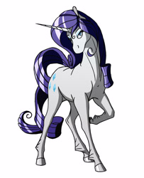 Size: 3248x4000 | Tagged: safe, artist:akweer, rarity, horse, pony, unicorn, female, hoers, mare, simple background, solo, white background