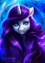 Size: 1024x1447 | Tagged: safe, artist:kityenmatoi, rarity, anthro, female, looking at you, solo, stars