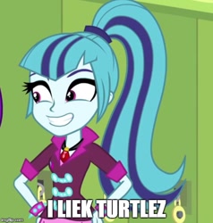 Size: 490x514 | Tagged: safe, sonata dusk, equestria girls, rainbow rocks, image macro, meme, ponytail, the dazzlings