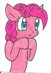 Size: 336x479 | Tagged: safe, artist:cmara, pinkie pie, earth pony, pony, female, mare, pink coat, pink mane, solo, traditional art