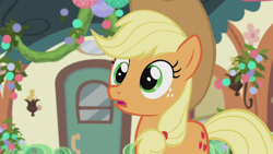 Size: 1280x720 | Tagged: safe, applejack, earth pony, pony, hearthbreakers, cute, female, mare, train