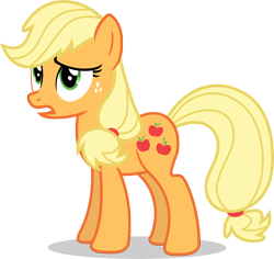 Size: 8520x8041 | Tagged: safe, artist:luckreza8, applejack, earth pony, pony, hearthbreakers, .svg available, absurd resolution, freckles, hatless, inkscape, missing accessory, open mouth, simple background, solo, transparent background, vector