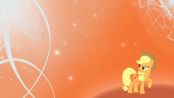 Size: 1920x1080 | Tagged: safe, artist:mindnomad, artist:unfiltered-n, derpibooru import, edit, applejack, earth pony, pony, abstract background, solo, wallpaper, wallpaper edit