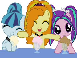 Size: 300x226 | Tagged: safe, artist:scootsgaming, adagio dazzle, aria blaze, sonata dusk, equestria girls, rainbow rocks, adoragio, ariabetes, cute, dazzlebetes, milkshake, milkshake ponies, sonatabetes, the dazzlings