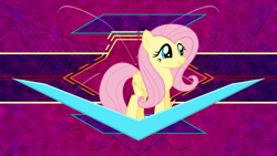 Size: 3840x2160 | Tagged: safe, artist:laszlvfx, artist:twls7551, derpibooru import, edit, fluttershy, pegasus, pony, :t, female, mare, smiling, solo, vector, wallpaper, wallpaper edit