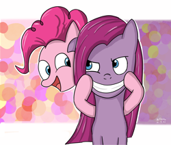 Size: 3000x2540 | Tagged: safe, artist:linlaifeng, pinkie pie, earth pony, pony, pinkamena diane pie, self paradox, smiling