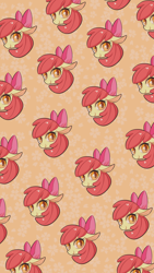 Size: 1080x1920 | Tagged: safe, artist:phyllismi, derpibooru import, apple bloom, earth pony, pony, solo, tiled background, wallpaper