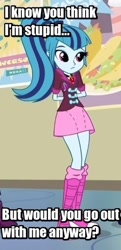 Size: 260x538 | Tagged: safe, screencap, sonata dusk, equestria girls, rainbow rocks, bronybait, cute, date, image macro, meme, shy, solo, sonatabetes