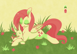 Size: 850x600 | Tagged: safe, artist:phyllismi, angel bunny, fluttershy, pegasus, pony, limited palette, prone