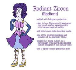 Size: 1386x1281 | Tagged: safe, artist:flipwix, rarity, human, alternate hairstyle, alternate universe, crossover, gem, gemsona, humanized, short hair, solo, species swap, steven universe, style emulation