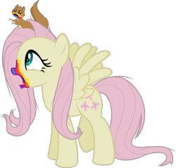 Size: 3140x3000 | Tagged: safe, artist:sollace, fluttershy, pegasus, pony, squirrel, zombie, 28 pranks later, .svg available, betrayal, cookie zombie, hypocrisy, open mouth, simple background, traitor, transparent background, vector