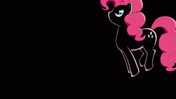 Size: 1920x1080 | Tagged: safe, artist:braukoly, derpibooru import, pinkie pie, earth pony, pony, black background, minimalist, modern art, simple background, solo, wallpaper