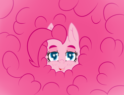 Size: 1300x1000 | Tagged: safe, artist:lazerblues, pinkie pie, earth pony, pony, blushing, fluffy, heart eyes, solo, wingding eyes