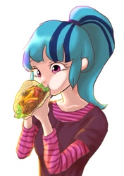 Size: 458x649 | Tagged: safe, artist:chiyoneun, sonata dusk, human, equestria girls, rainbow rocks, cute, humanized, sonatabetes, sonataco, taco, that siren sure does love tacos