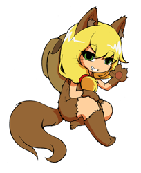 Size: 1024x1252 | Tagged: safe, artist:khuzang, artist:reikosketch, applejack, human, werewolf, collaboration, humanized, simple background, solo