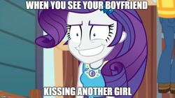 Size: 888x499 | Tagged: safe, edit, edited screencap, screencap, rarity, better together, equestria girls, rollercoaster of friendship, image macro, meme, teeth