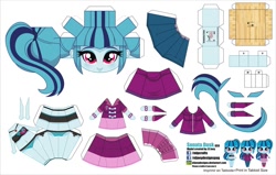 Size: 1024x652 | Tagged: safe, artist:eljoeydesigns, sonata dusk, equestria girls, alternate costumes, belly button, bikini, blushing, clothes, papercraft, skirt, swimsuit