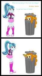 Size: 800x1431 | Tagged: safe, adagio dazzle, sonata dusk, equestria girls, rainbow rocks, comic, everything went better than expected, garbagio, sonataco, taco, trash can