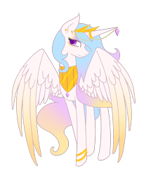 Size: 994x1156 | Tagged: safe, artist:lady-cold, princess celestia, alicorn, pony, alternate design, alternate universe, female, horn jewelry, jewelry, mare, simple background, solo, transparent background