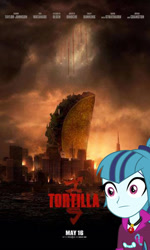 Size: 360x600 | Tagged: safe, edit, sonata dusk, equestria girls, rainbow rocks, :, godzilla (series), godzilla 2014, solo, sonataco, starenata, thousand yard stare, tortilla, wide eyes