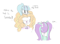 Size: 1254x918 | Tagged: safe, artist:jankrys00, adagio dazzle, aria blaze, sonata dusk, equestria girls, dialogue, hammerspace, hammerspace hair