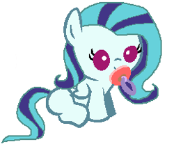 Size: 258x214 | Tagged: safe, sonata dusk, pony, equestria girls, rainbow rocks, baby, baby pony, pacifier, ponified, solo, younger