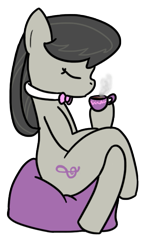 Size: 363x611 | Tagged: safe, artist:ransurround, octavia melody, earth pony, pony, beanbag chair, cup, drinking, solo, tea