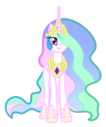 Size: 6113x7356 | Tagged: safe, artist:stay gold, princess celestia, alicorn, pony, absurd resolution, lineart, looking at you, multi colored, royalty, simple background, transparent background