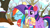 Size: 1920x1080 | Tagged: safe, derpibooru import, screencap, rainbow dash, twilight sparkle, twilight sparkle (alicorn), alicorn, pegasus, pony, tanks for the memories, clothes, crying, earmuffs, forest, saddle bag, scarf, snow, tree