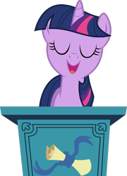 Size: 3515x4881 | Tagged: safe, artist:tomfraggle, derpibooru import, part of a set, twilight sparkle, podium, simple background, solo, transparent background, vector