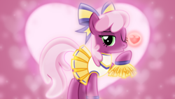 Size: 1600x900 | Tagged: safe, artist:sailortrekkie92, artist:vector-brony, derpibooru import, cheerilee, earth pony, pony, bedroom eyes, blowing a kiss, cheerileeder, cheerleader, female, heart, looking at you, mare, one eye closed, outfit, solo, vector, wallpaper, wink