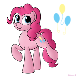 Size: 2000x2000 | Tagged: safe, artist:ashtoneer, pinkie pie, earth pony, pony, female, mare, simple background, solo, white background